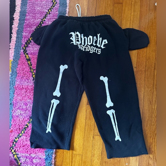 Phoebe Bridgers Official Merch Tour Sweatpants skeleton  hand cutoffs READ DES S - Picture 1 of 5